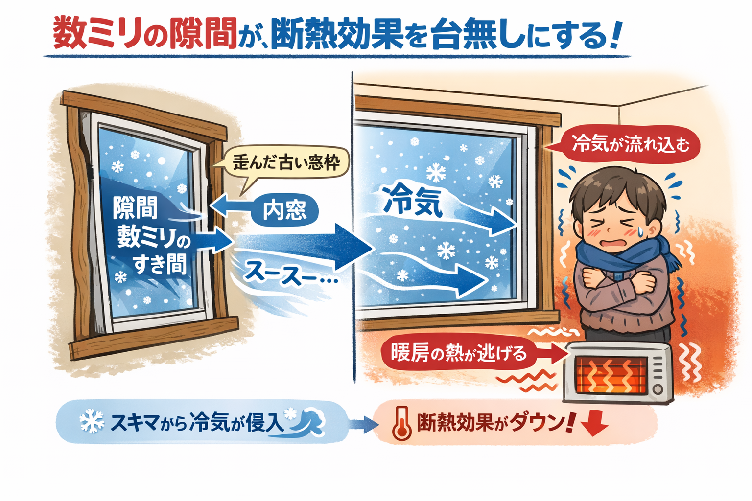 数ミリの隙間が、断熱効果を台無しにする