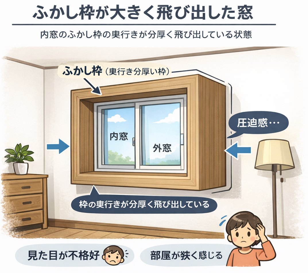 枠が大きく飛び出して、部屋の印象が変わる